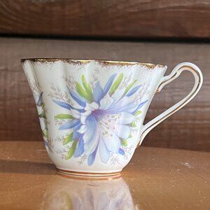 Vtg. Royal Stafford Bone China "Orchid" Teacup with Gold Trim, Made in England
